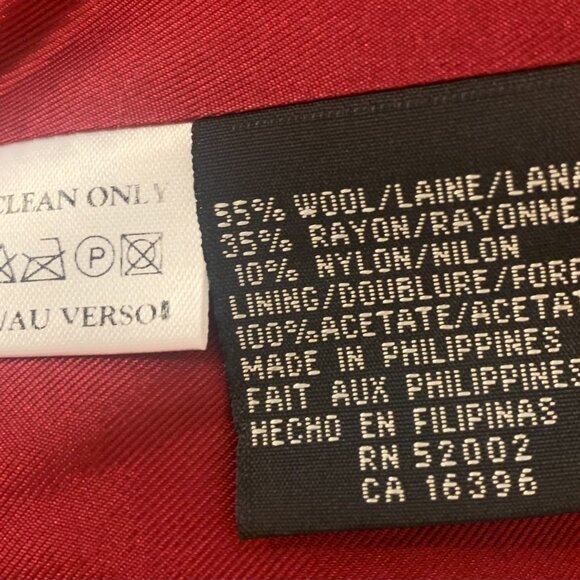 Liz Claiborne Dark Red Wool Two-piece Skirt Suit, Petite 6 - Picture 7 of 8